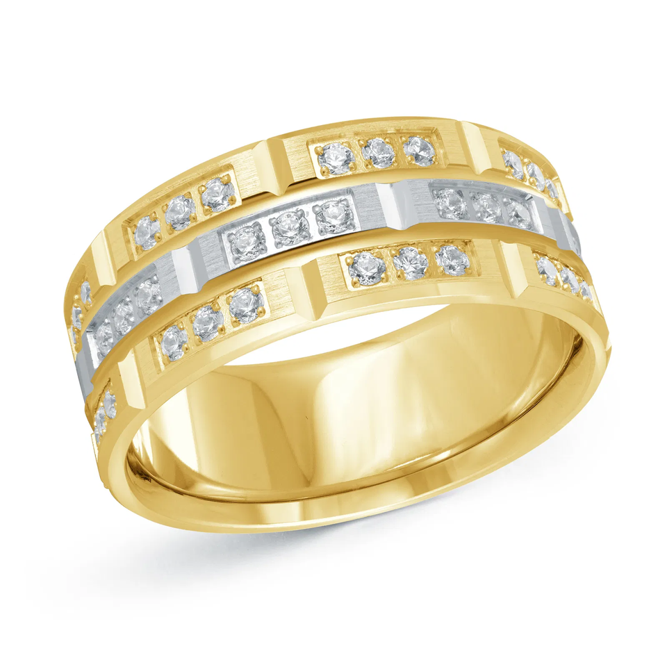 14K Yellow and White Gold 9mm Diamond Ring (1.10 ct.tw.)