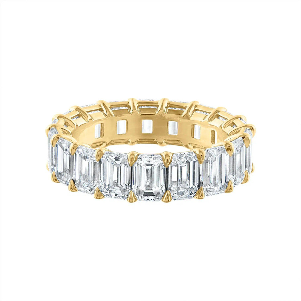 Yellow Gold Emerald Eternity Ring (6.56 ct.tw.)