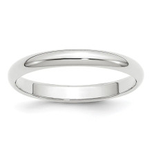 Platinum 3mm Half-Round Band
