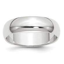 Platinum 6mm Half-Round Band