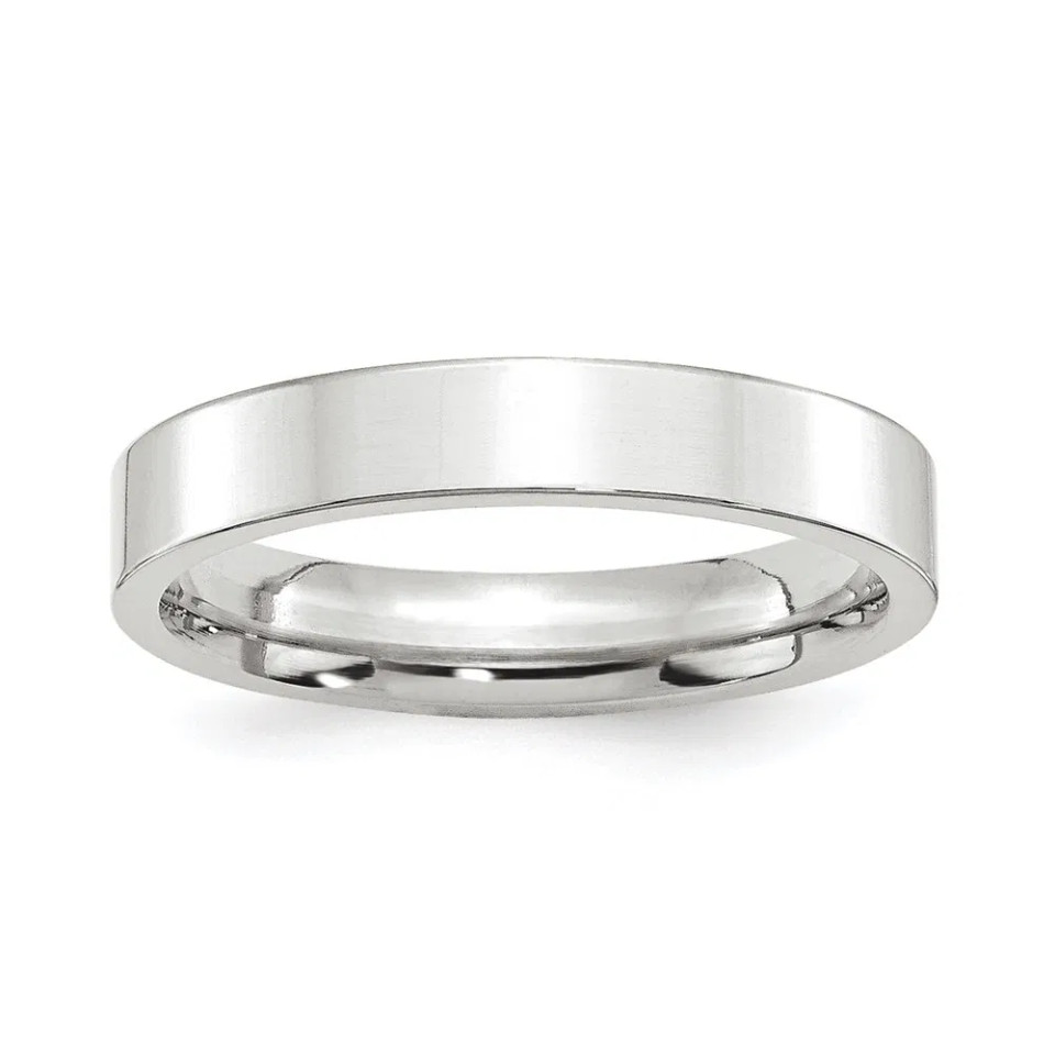 Platinum 4mm Flat Band