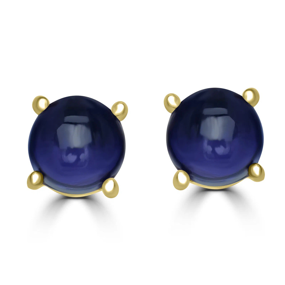 14K Yellow Gold Iolite Gemstone Earrings