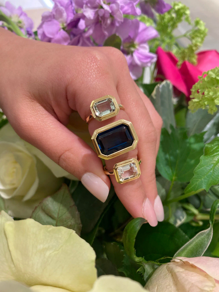 Rock Crystal Emerald Cut Bezel Set Ring (2.10 cts)