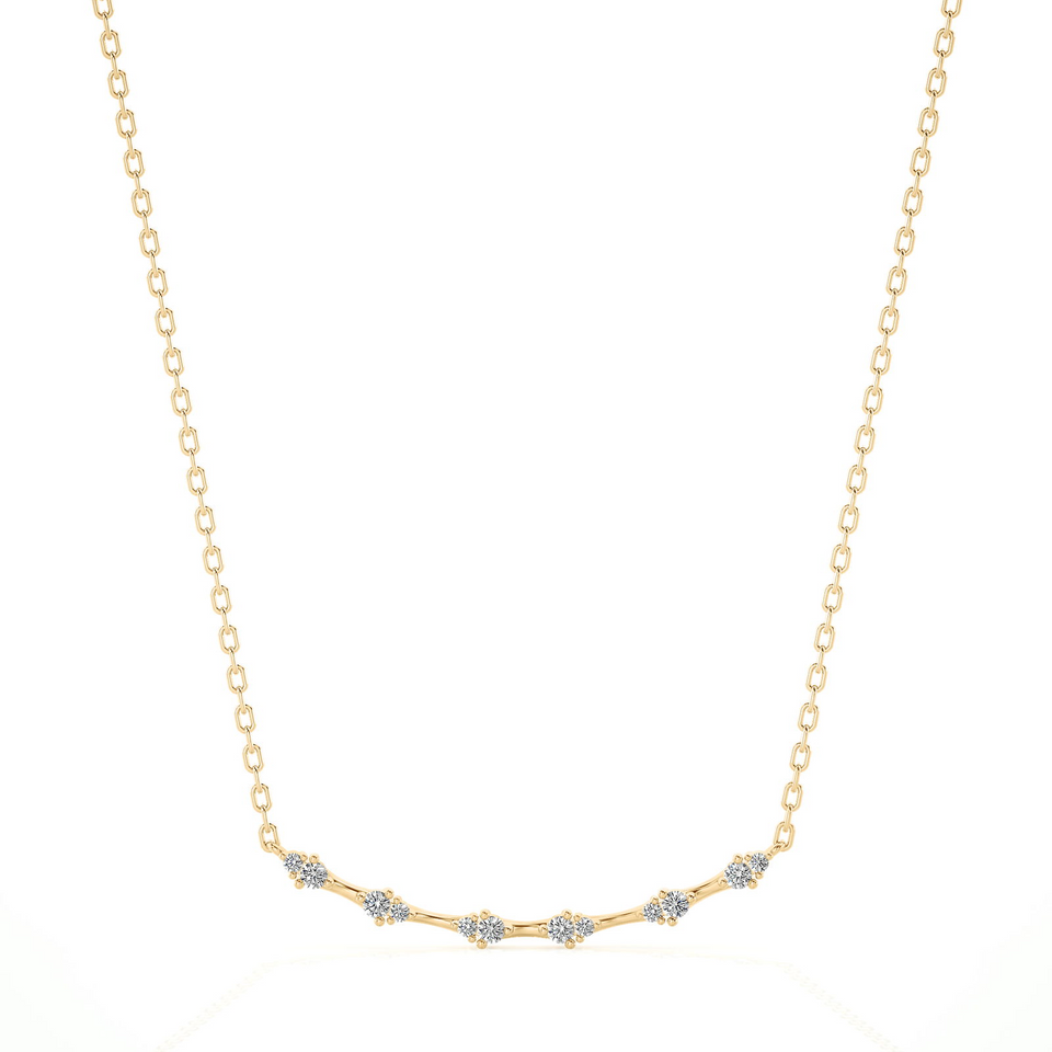 Curved Bar Diamond Necklace (0.33 cttw)