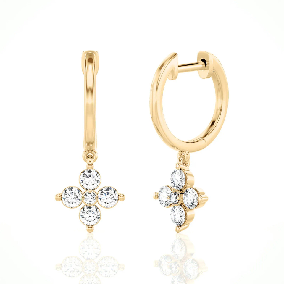 Lab Grown 1.0 Ct Diamond Huggie Earrings