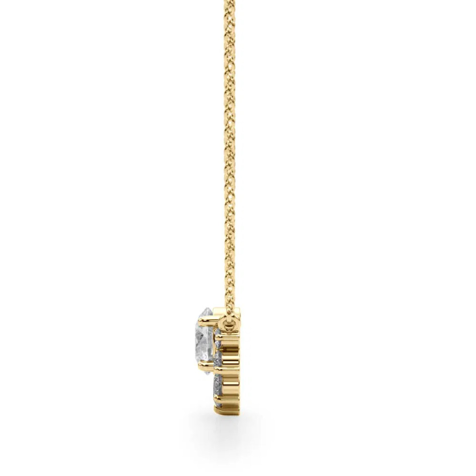 Yellow Gold Diamond Cluster Necklace (0.50 ct.tw.)