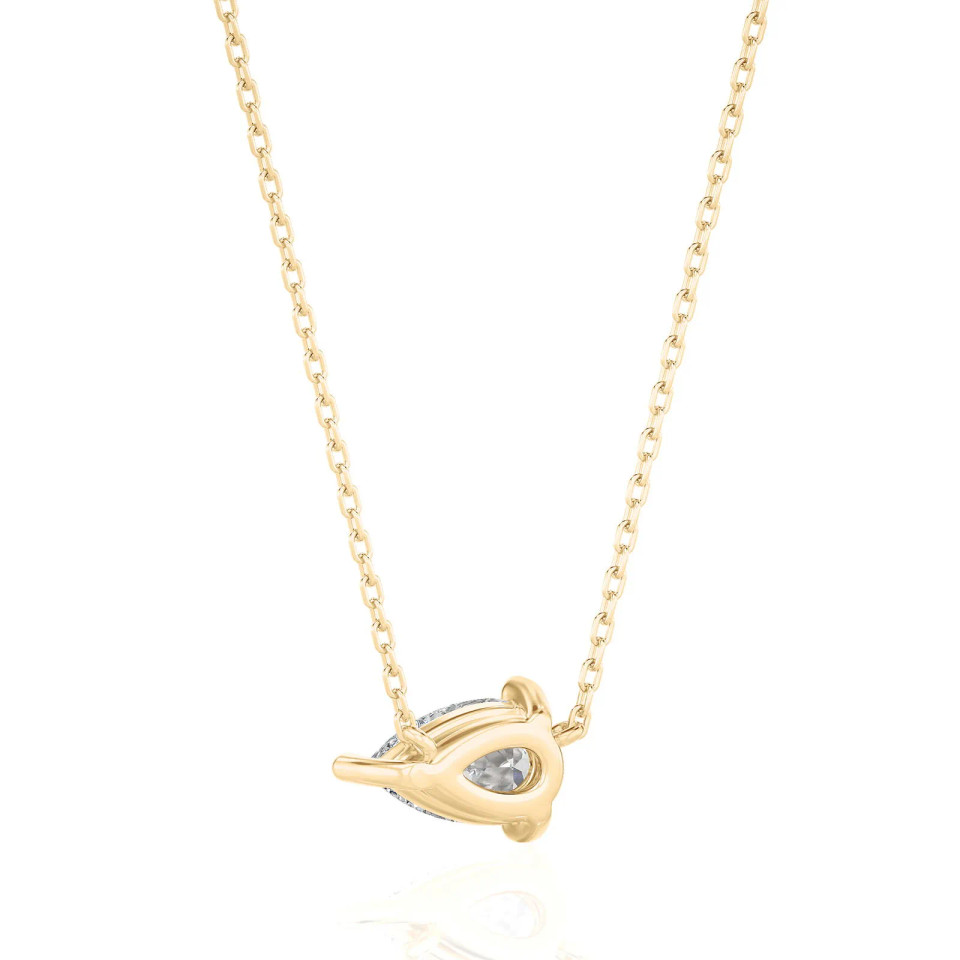 Lab Grown 0.33Ct Pear Cut Diamond Pendant Necklace