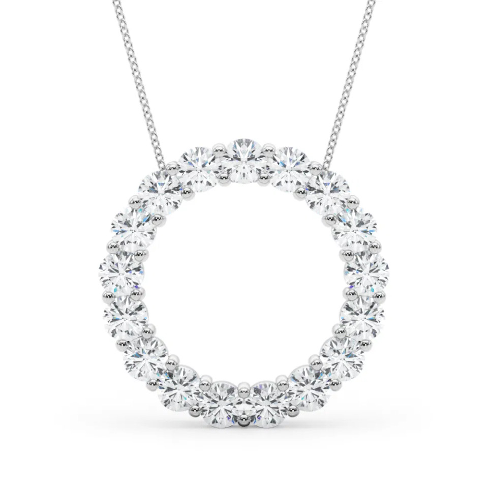 White Gold Open Circle Diamond Necklace (2.00 ct.tw.)