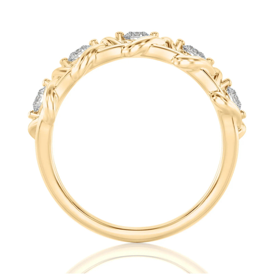 Lab Grown 0.50 Ct Diamond Round Criss Cross Ring