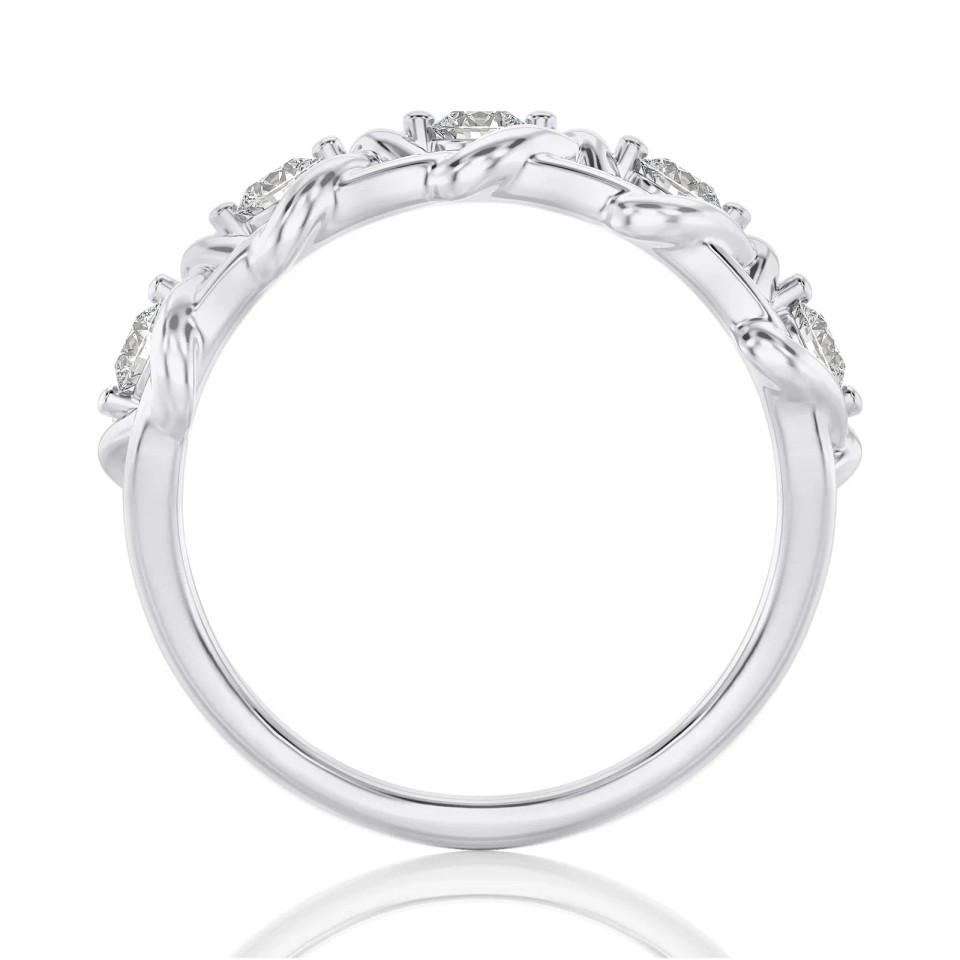 Lab Grown 0.50 Ct Diamond Round Criss Cross Ring