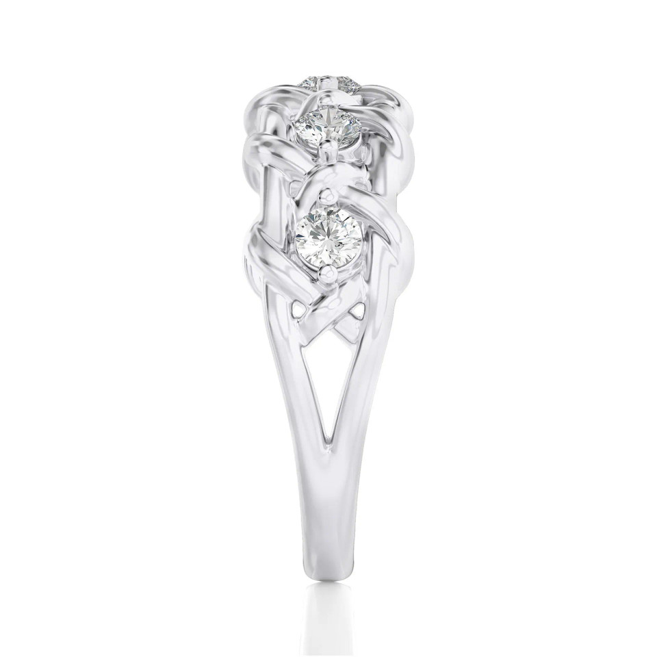 Lab Grown 0.50 Ct Diamond Round Criss Cross Ring