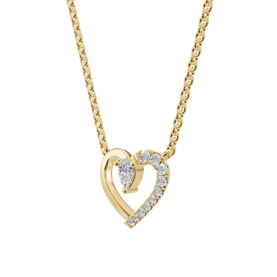 Lab Grown  0.17 Carat Diamond Heart Pendant Necklace