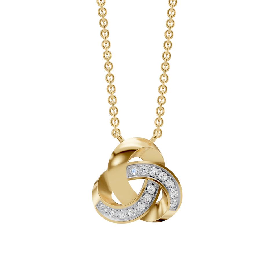 Lab Grown 0.12 Ct Diamond Interlocking Circle Pendant Necklace