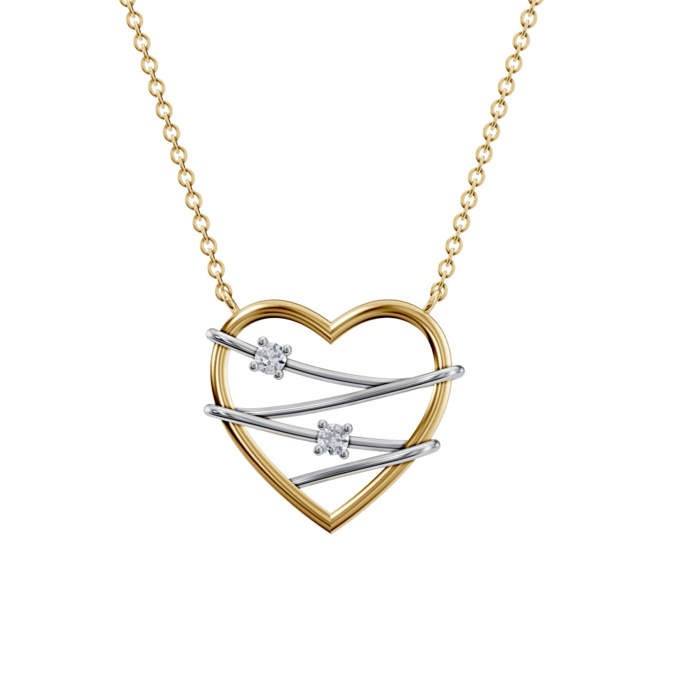 Lab Grown 0.10 Ct Diamond Heart Pendant Necklace