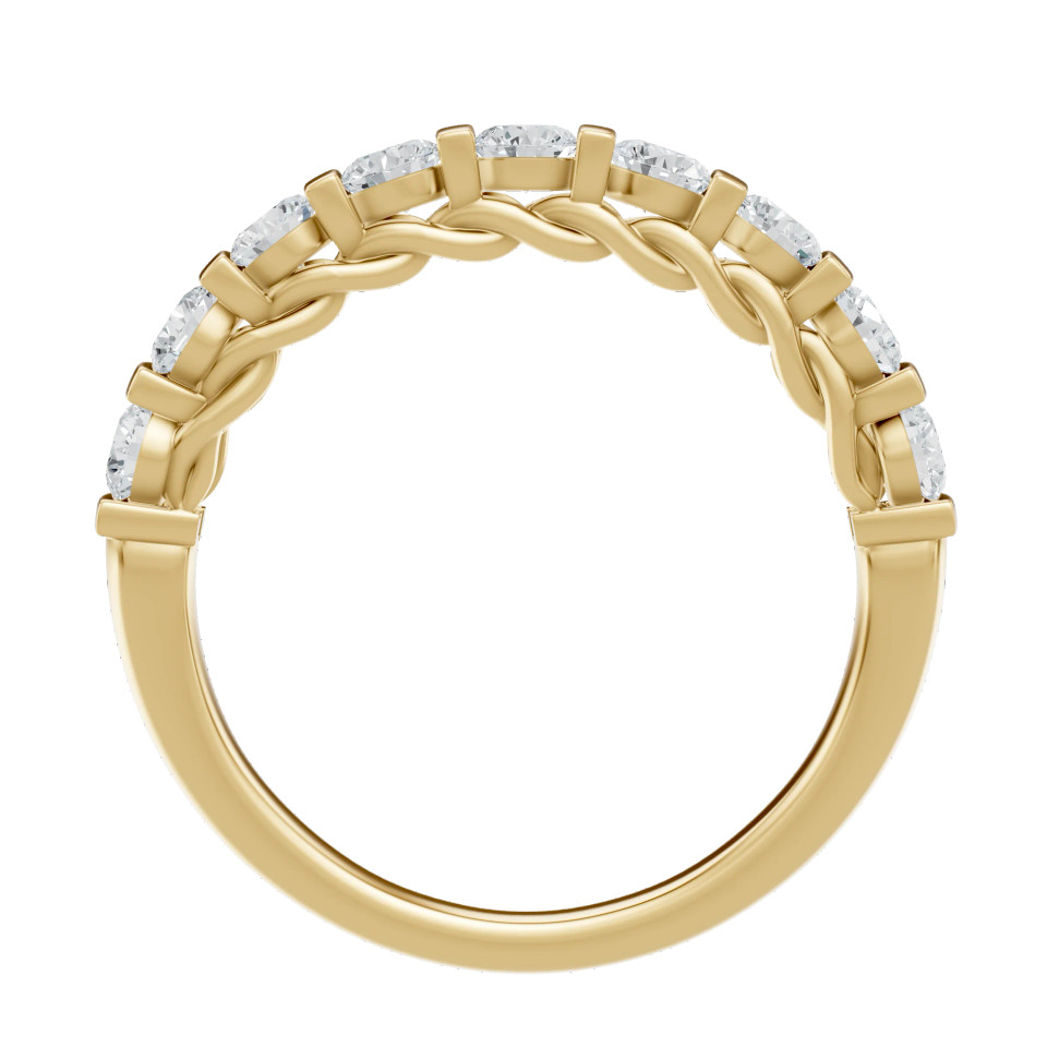 Lab Grown 0.75 Ct Round Diamond Wedding Band Ring