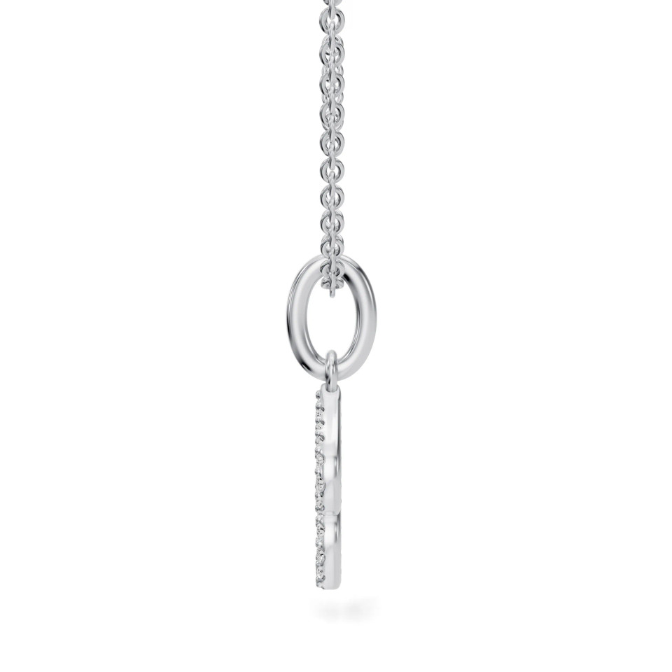 Lab-Grown 0.11 Ct Diamond Letter "B" Pendant