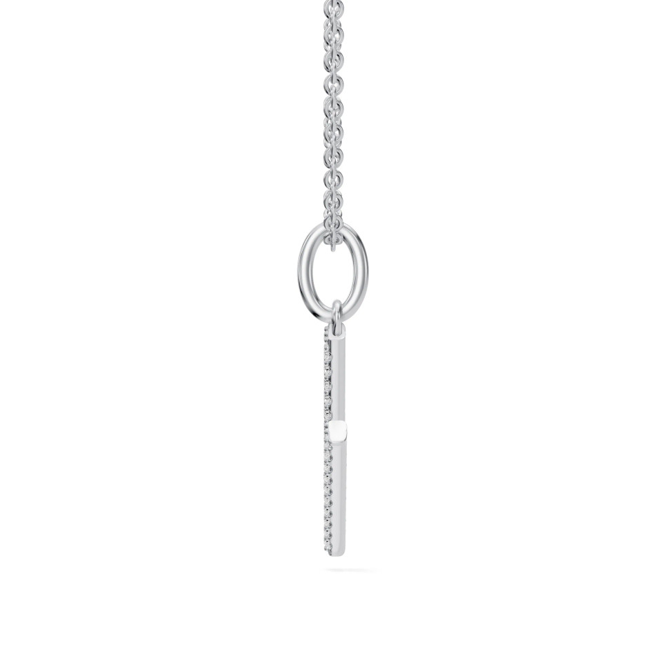 Lab-Grown 0.13 Ct Diamond "M" Initial Pendant