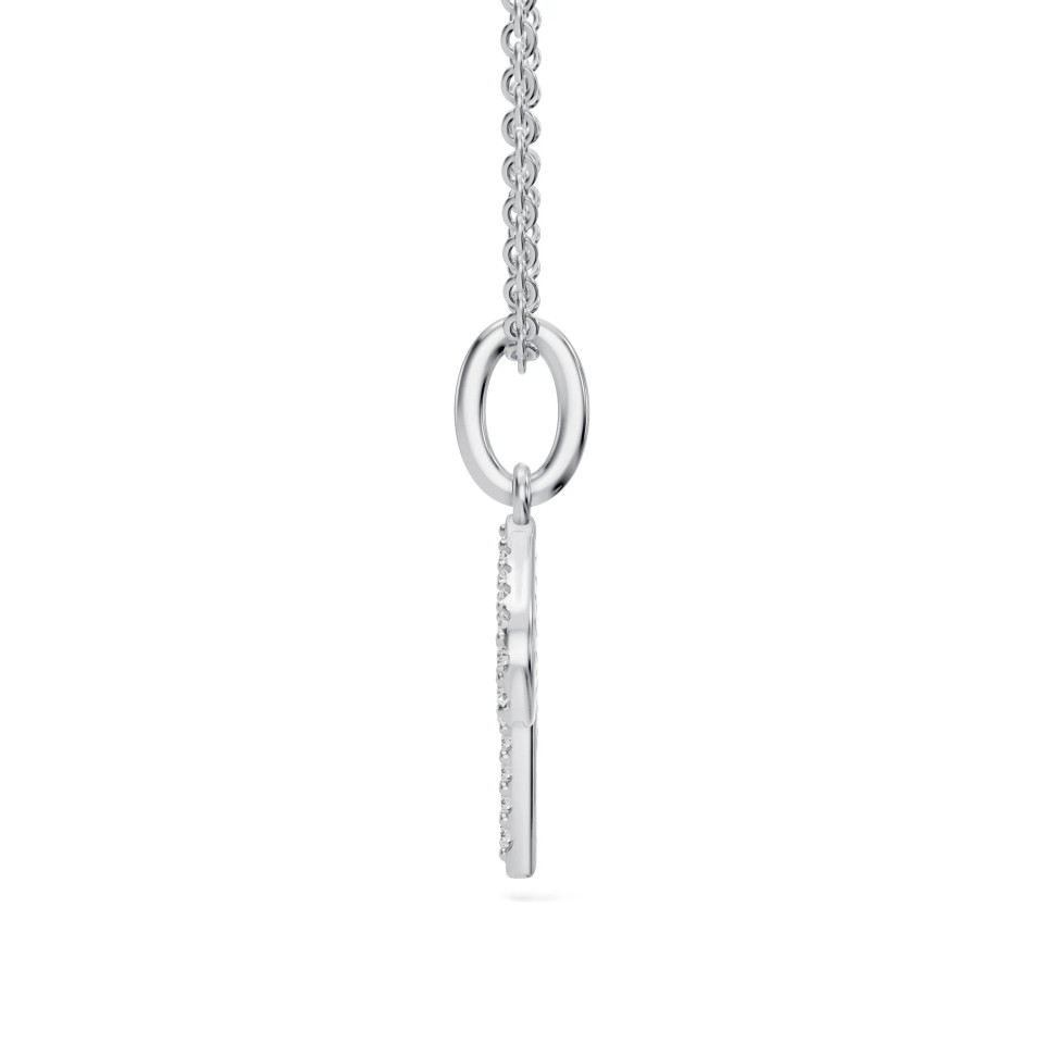 Lab-Grown 0.10 Ct Round Diamond Letter "R" Pendant