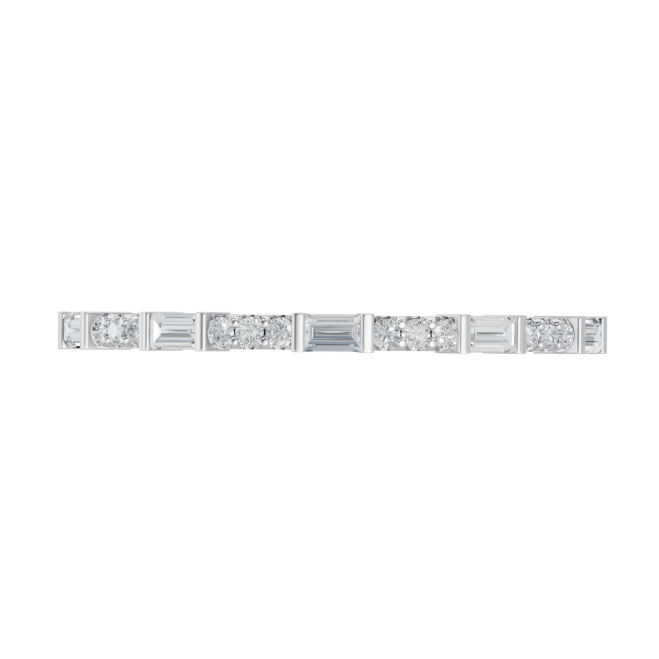 Lab Grown 0.16 Ct Baguette & Round Diamond Stackable Ring