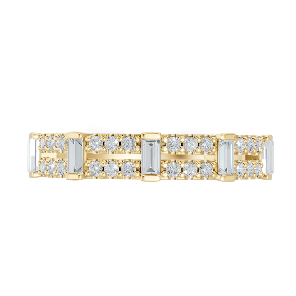Lab-Grown 0.51 Ct Baguette & Round Diamond Anniversary Band Ring