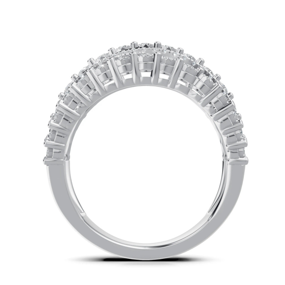 Lab Grown 1 Ct Round Diamond Cross Over Ring