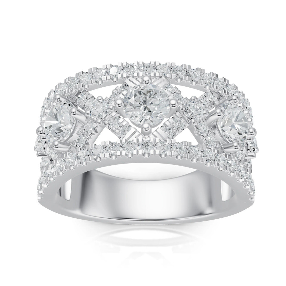 Lab Grown 2.21 Ct Round Diamond Anniversary Band Ring