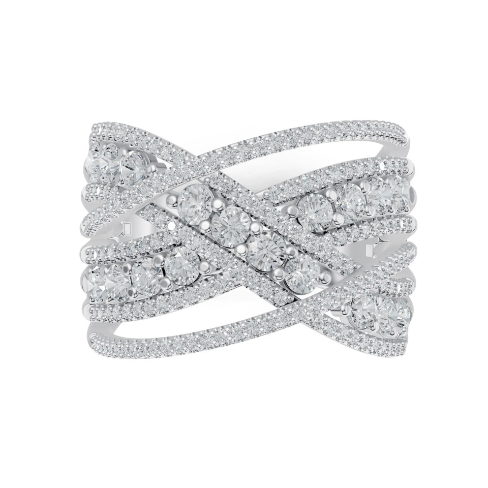 Lab Grown 1.42 Ct Diamond Crossover Ring