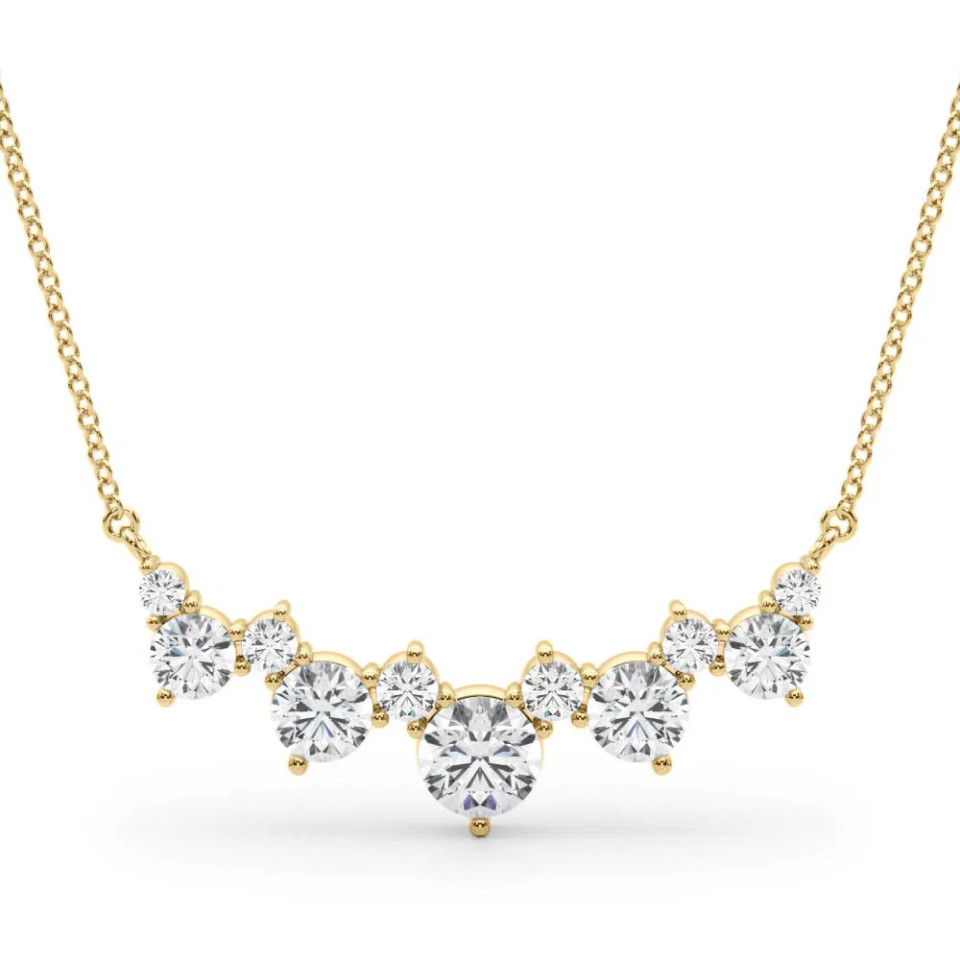 White Gold Staggered Diamond Necklace (0.88 ct.tw.)
