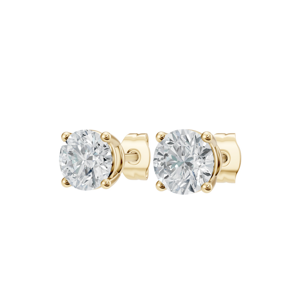 Lab-Grown 2 Carat Diamond Circle Stud Earrings