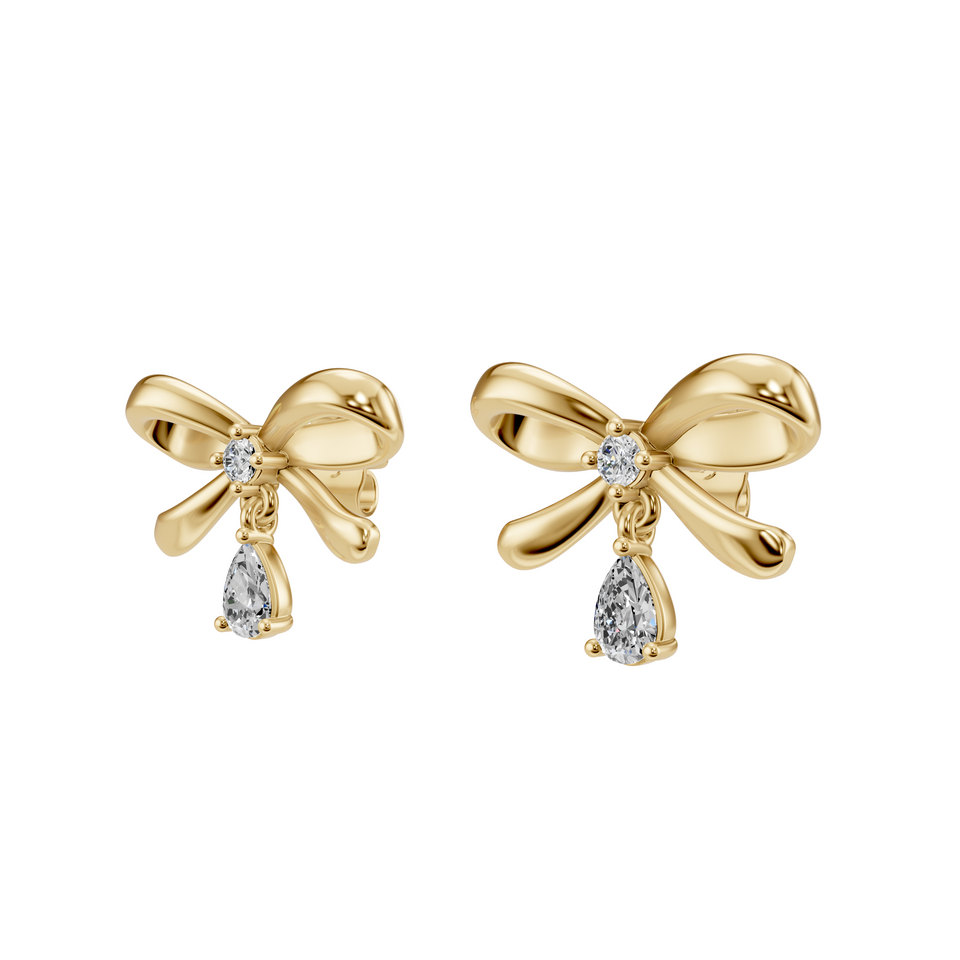 Lab-Grown 0.19 Carat Diamond Bow Stud Earrings