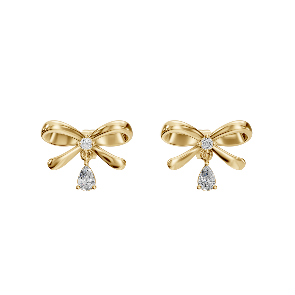 Lab-Grown 0.19 Carat Diamond Bow Stud Earrings