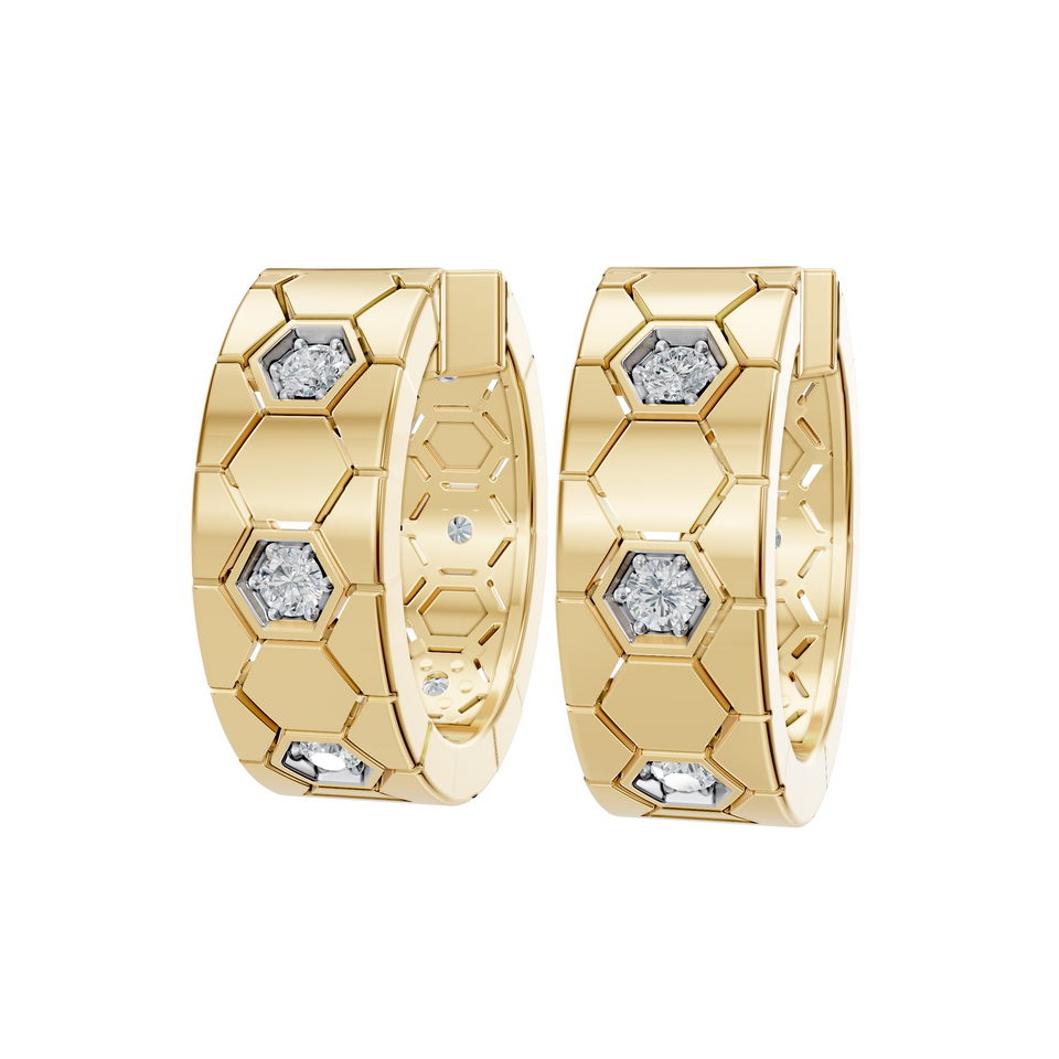 Lab-Grown 0.50 Carat Diamond Geometric Hoop Earrings