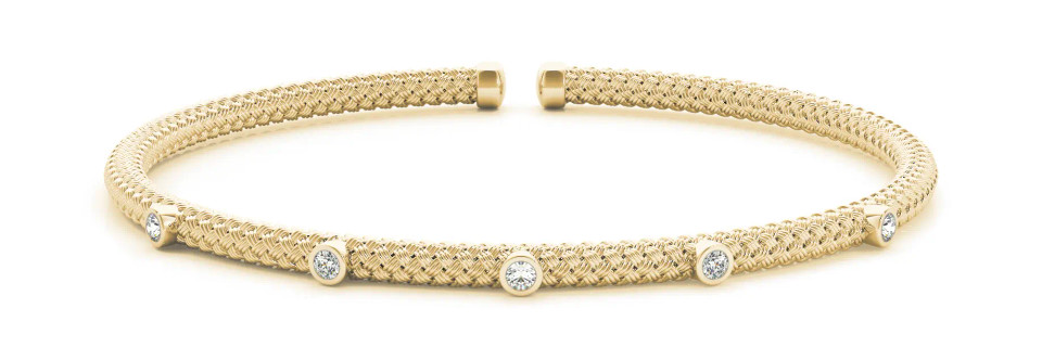 Gold Woven Cuff Bracelet (0.25 ct.tw.)