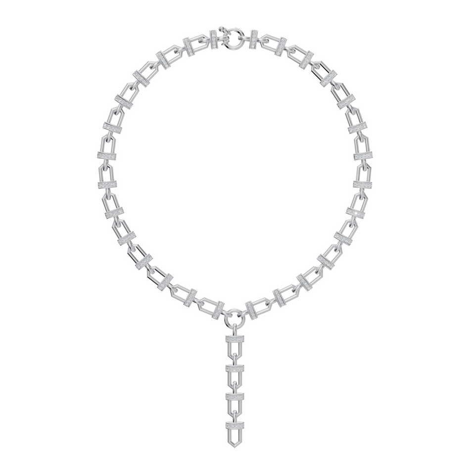 Lab Grown 3.52 Carat Round Diamond Chain Necklace