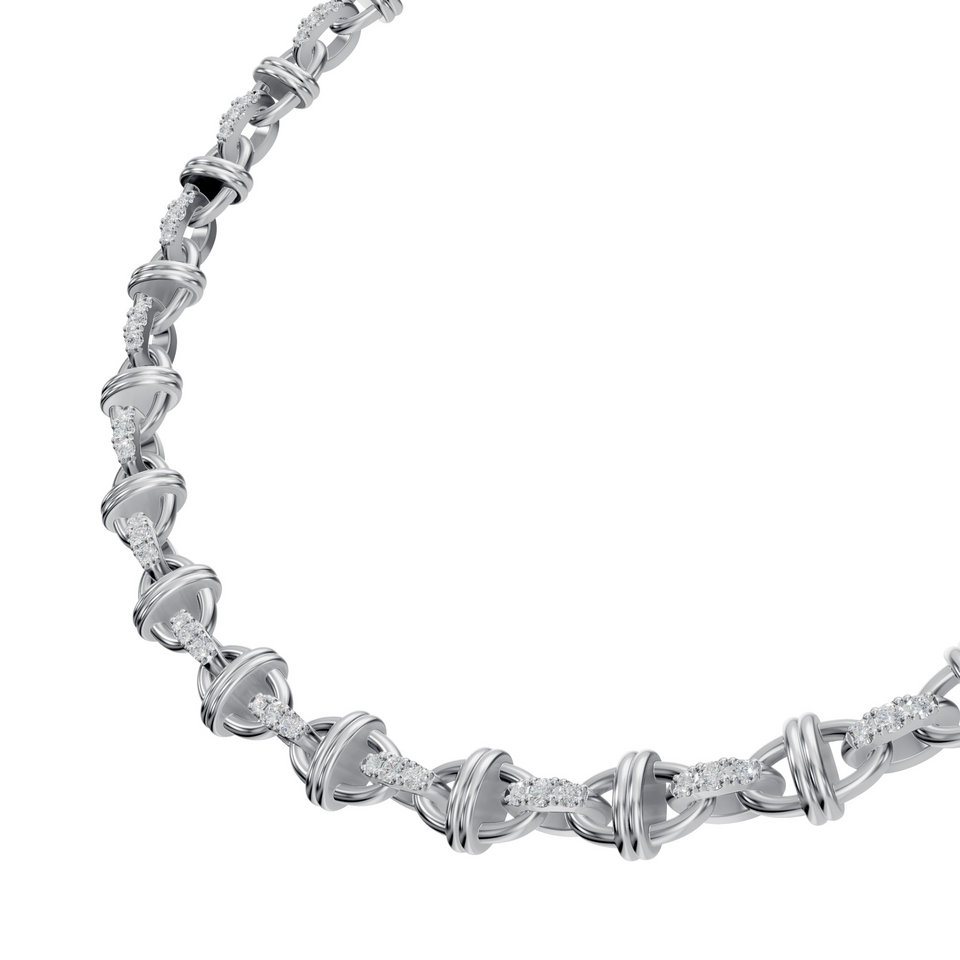 Lab Grown 2.5 Carat Round Diamond Chain Necklace