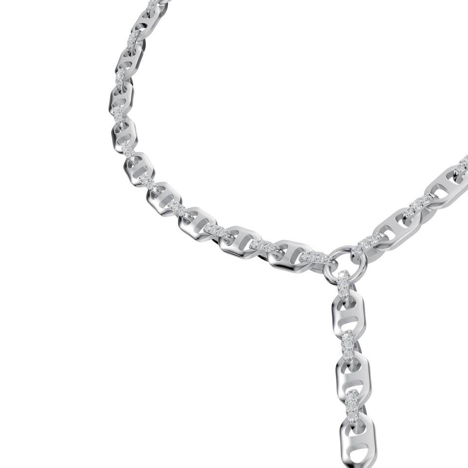 Lab Grown 3.24 Carat Round Diamond Chain Necklace