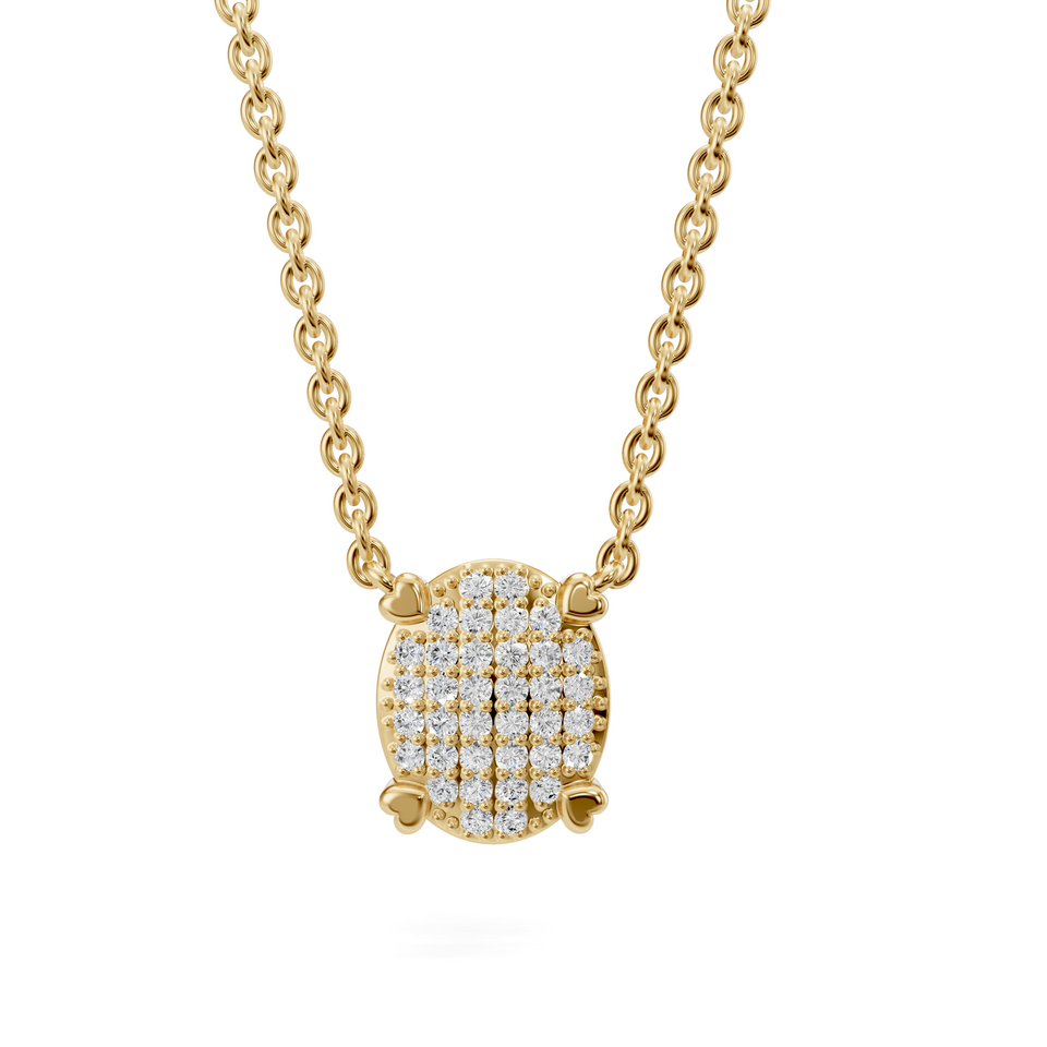 Lab Grown 0.14 Carat Diamond Oval Pendant Necklace