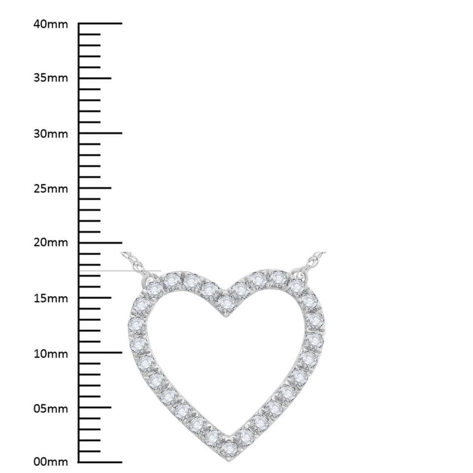White Gold Heart Diamond Necklace (0.50 ct.tw.)