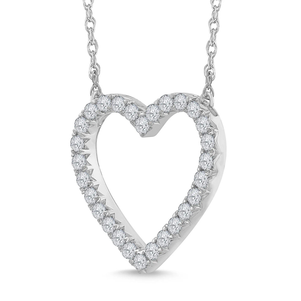White Gold Heart Diamond Necklace (0.50 ct.tw.)