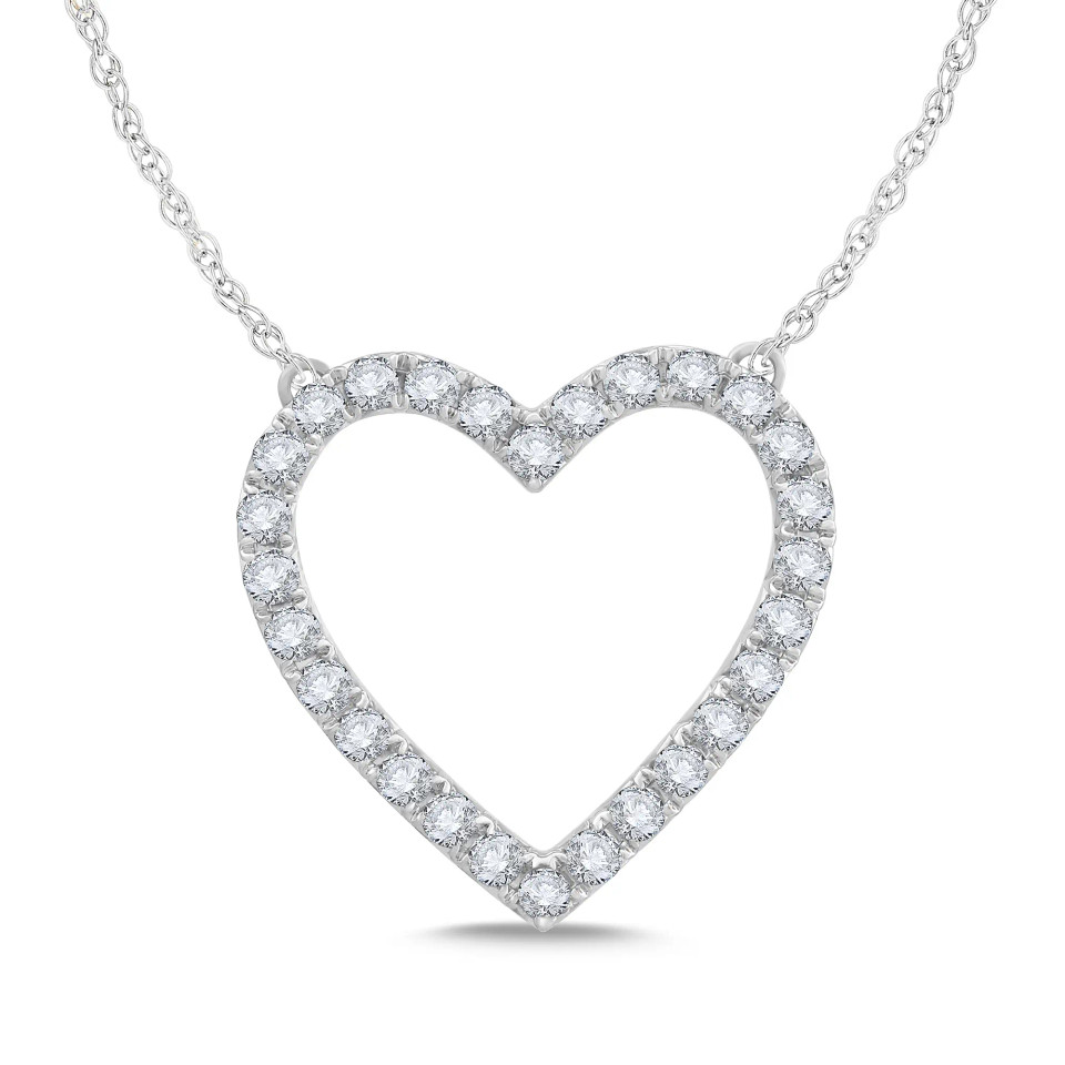 White Gold Heart Diamond Necklace (0.50 ct.tw.)