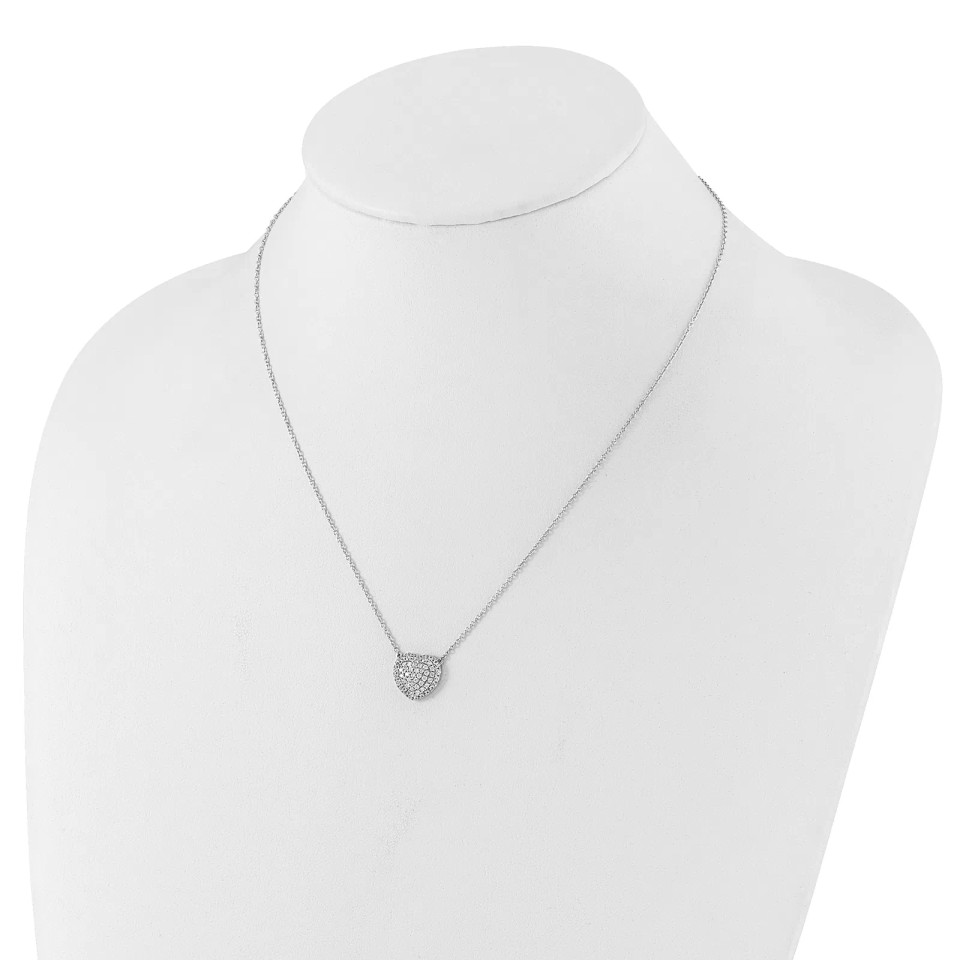 White Gold Heart Lab-Grown Diamond Necklace (0.70 ct.tw.)