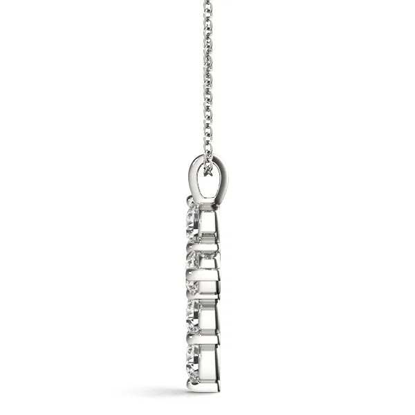 White Gold Cross Diamond Necklace Lined(0.75 ct.tw.)