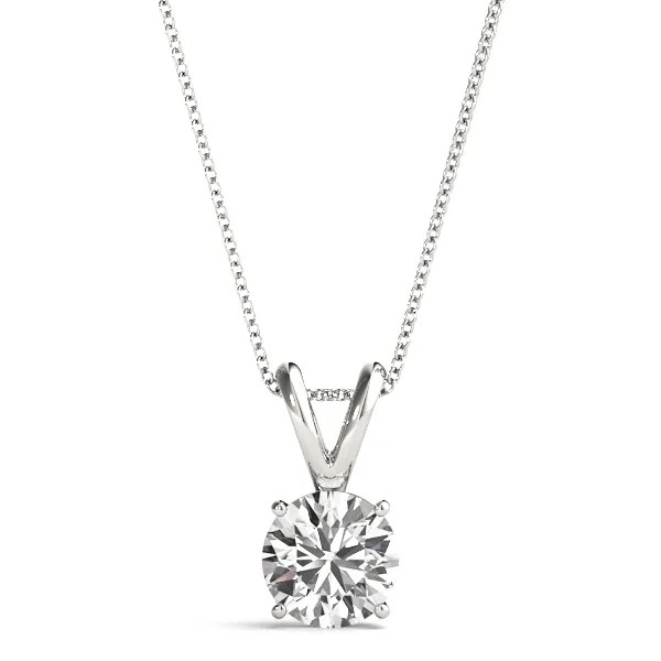 White Gold Four-Prong Wire Diamond Pendant (0.63 ct.tw.)