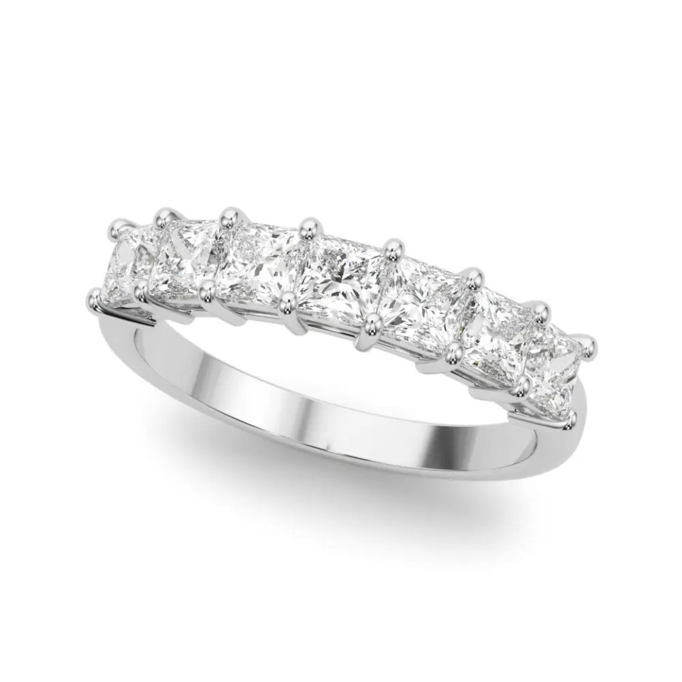 White Gold Seven-Stone Princess Diamond Wedding Ring (1.00 ct.tw.)