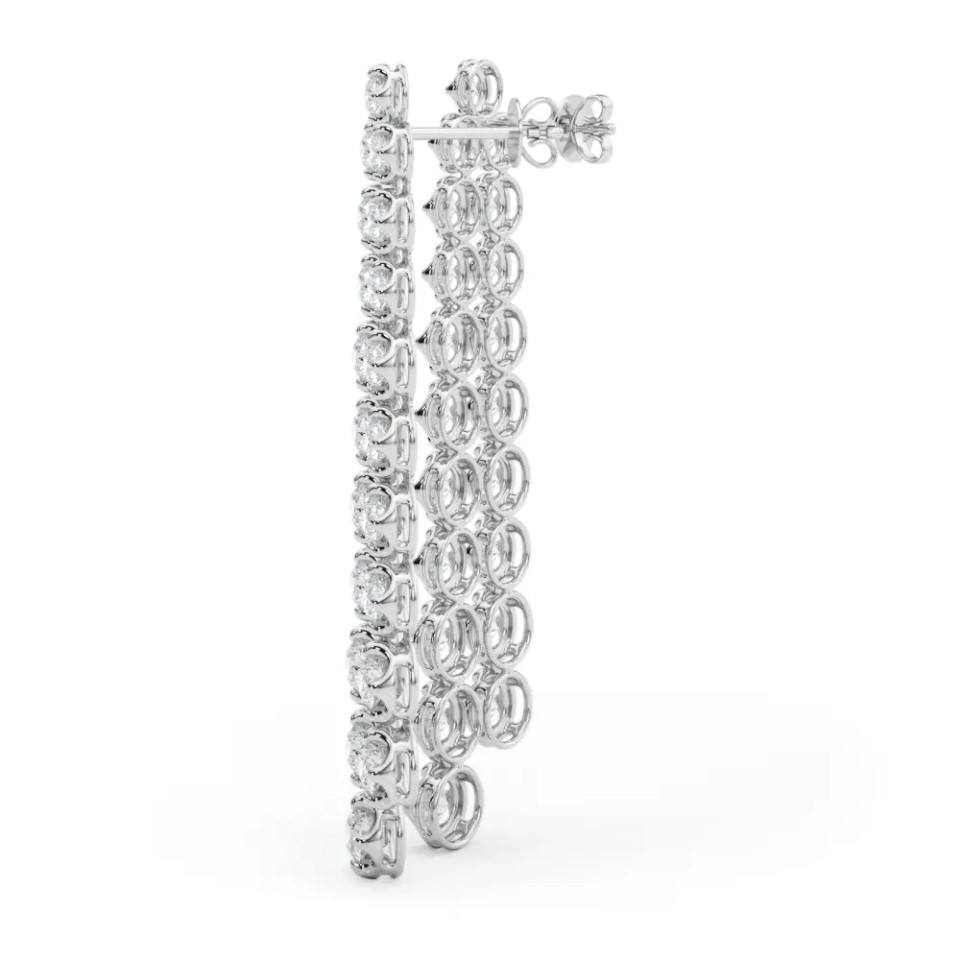 White Gold Double Strand Bezel Linear Earrings (4.50 ct.tw.)