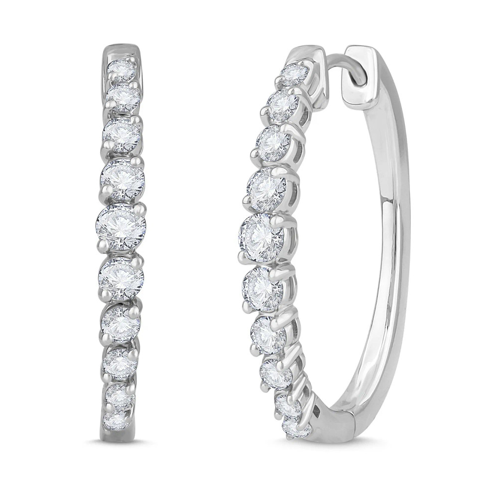 25mm Graduated Linear Hinged Hoop (1.00 ct.tw)
