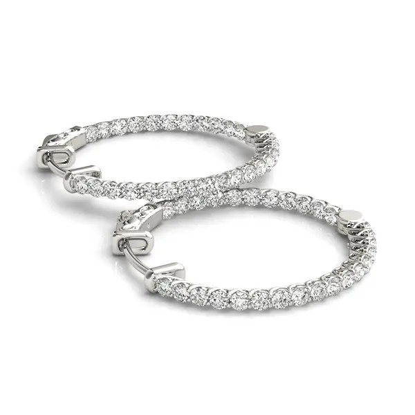 White Gold Lucida Inside Out Hoops (2.80 ct.tw.)