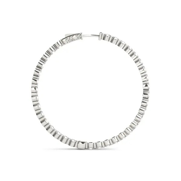 White Gold Inside Out Diamond Hoops (5.40 ct.tw.)