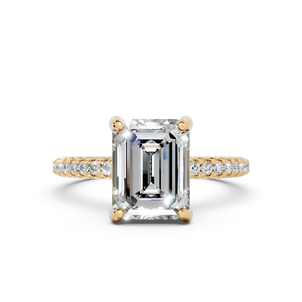 Emerald-Cut Hidden Halo Engagement Ring (2.32 cttw)