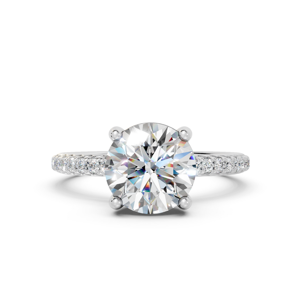 Round Brilliant Hidden Halo Engagement Ring (2.3 cttw)